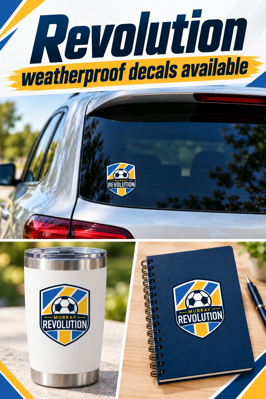 Revolution Soccer Waterproof Car Decal