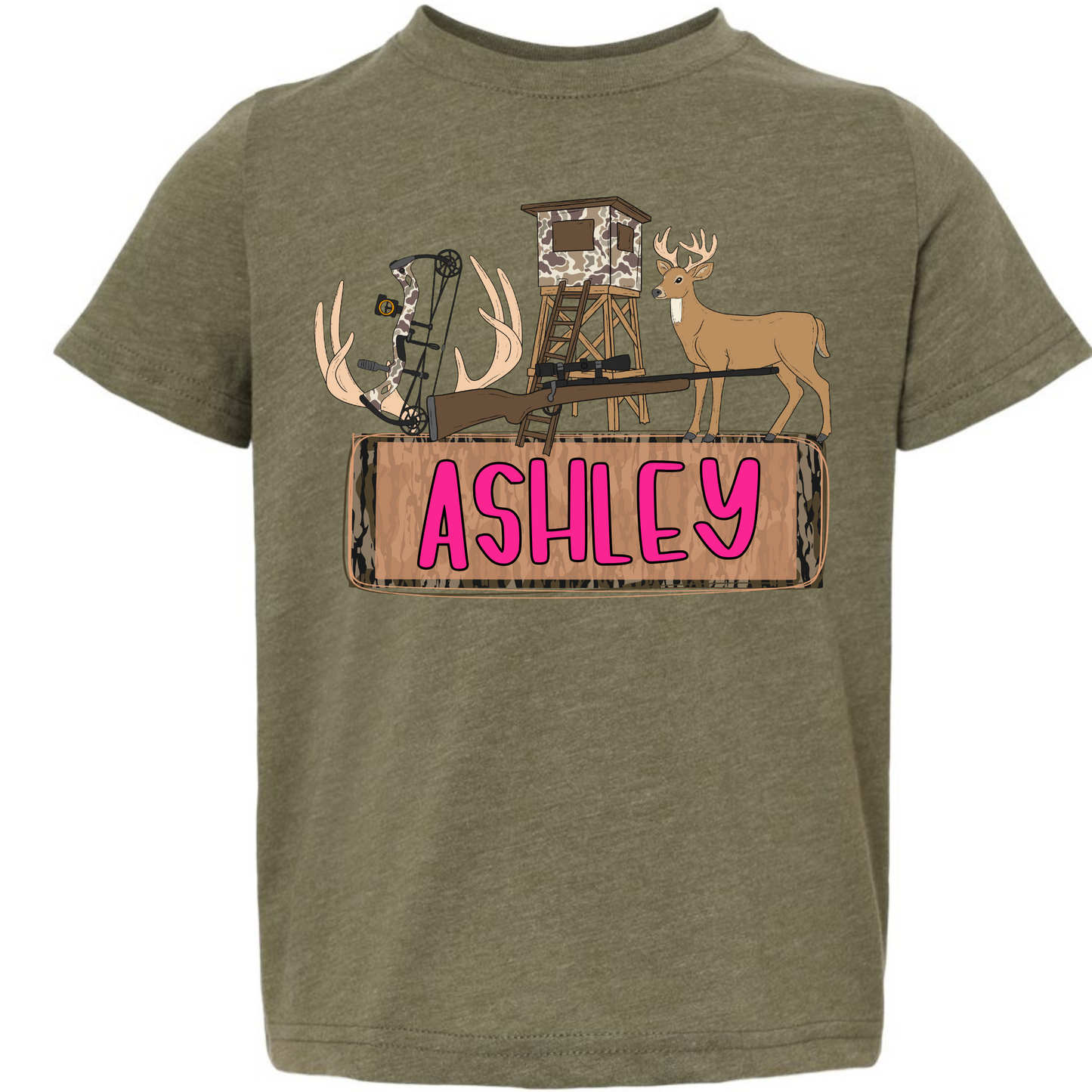 Personalized Camo Deer Youth T-shirt