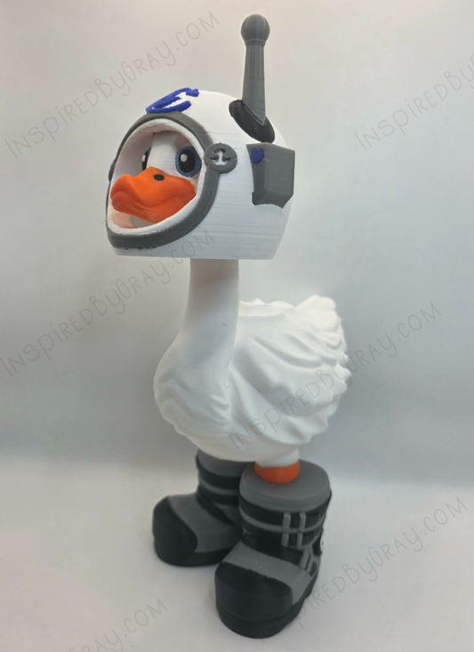 Desk Goose Space Boots and Helmet 3D Printed