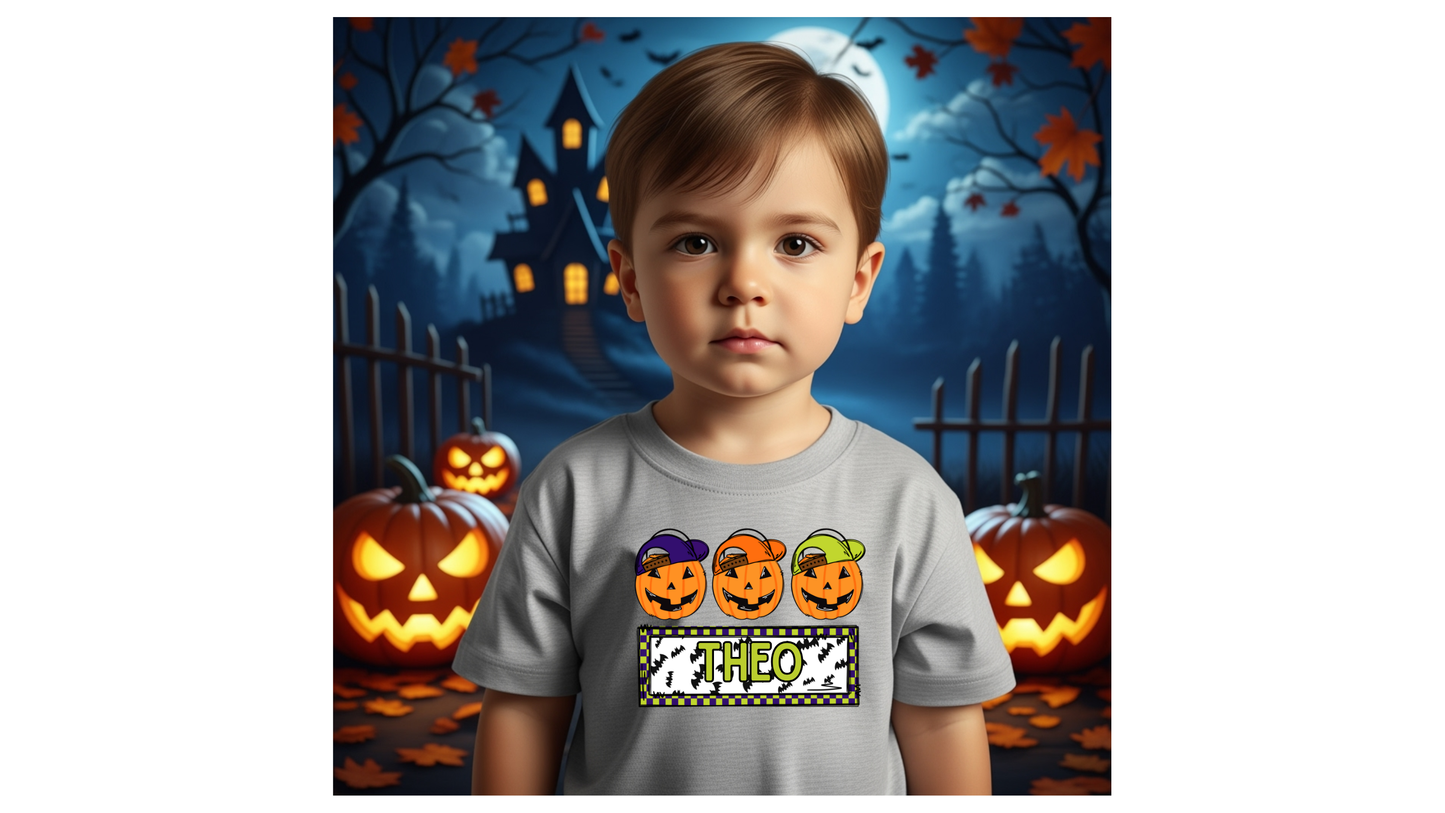 Backwards Hat Pumpkins Toddler Shirt