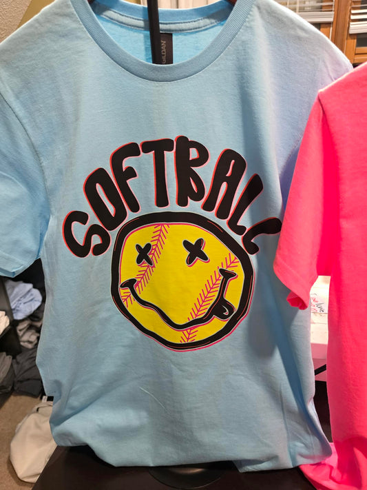 Smiley Face Softball Shirt