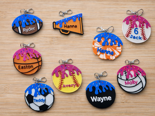 Sports Bag Tags (Buy 5 or more and they discount to $6 each)