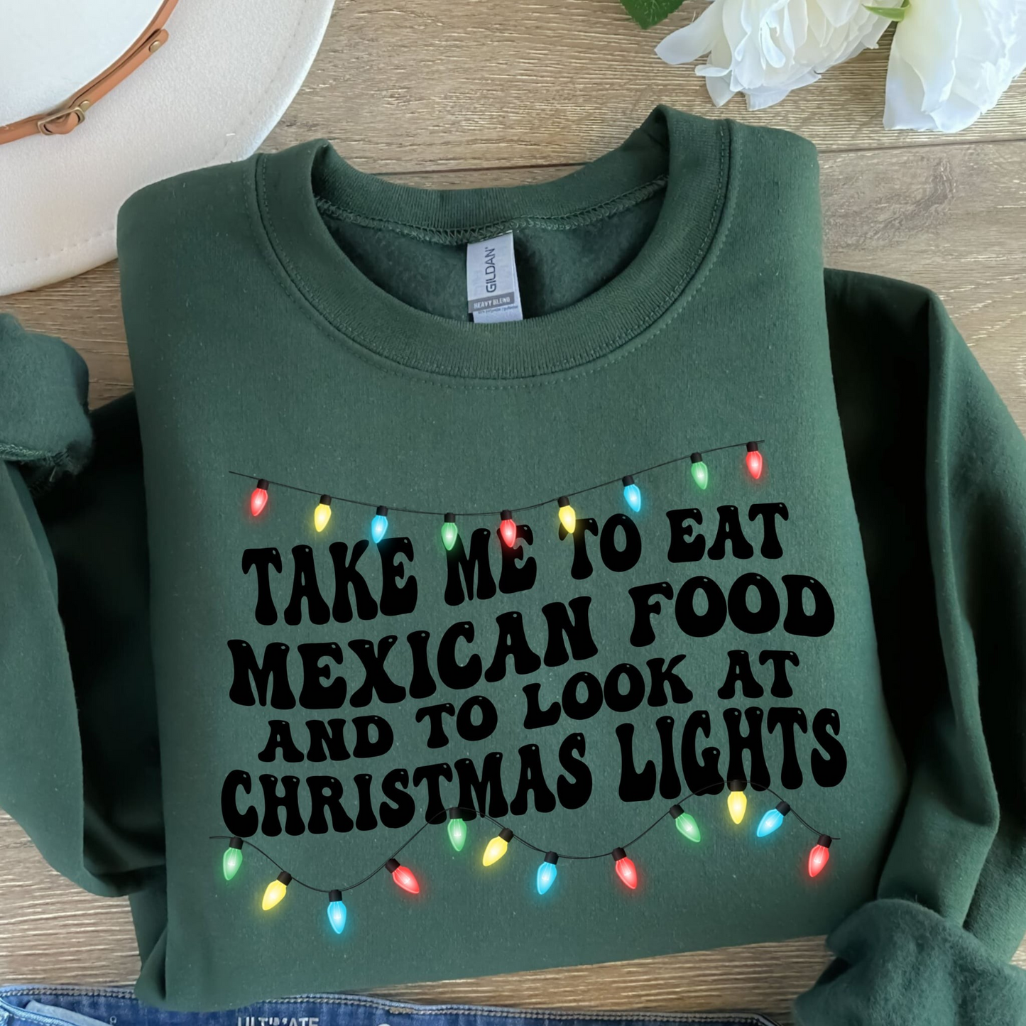 Mexican Food and Christmas Lights Sweatshirt