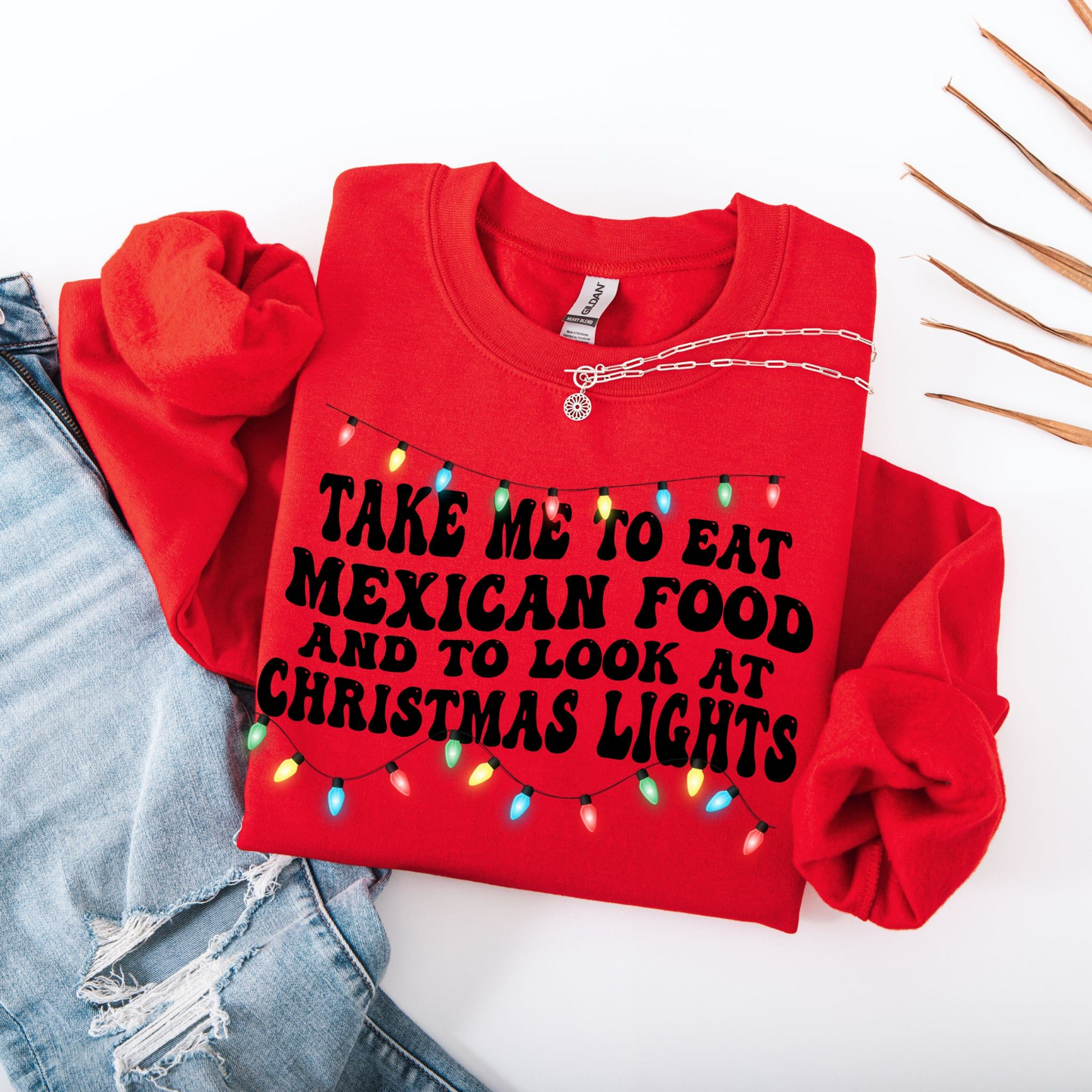 Mexican Food and Christmas Lights Sweatshirt