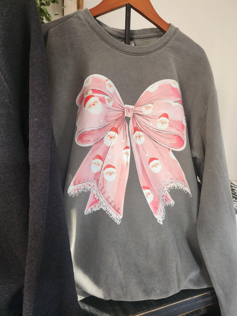 Santa Bow Sweatshirt/T-shirt