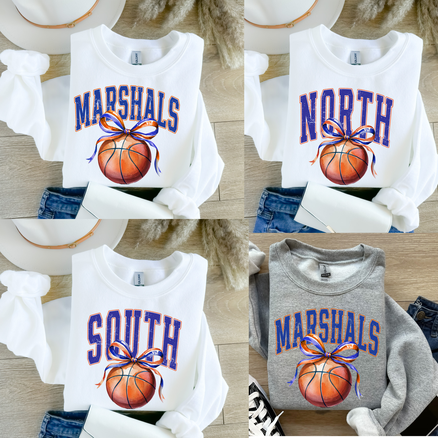 North/South/Marshals Basketball Bow Shirt