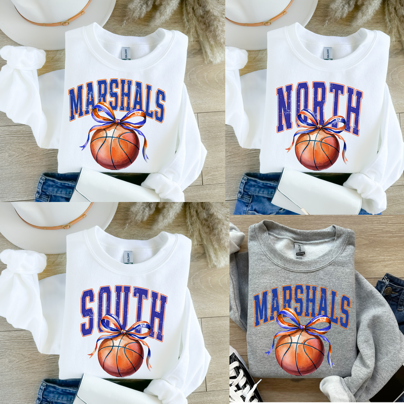 North/South/Marshals Basketball Bow Shirt