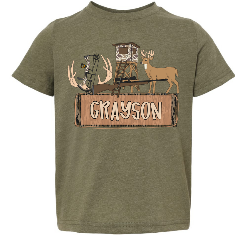Personalized Camo Deer Youth T-shirt
