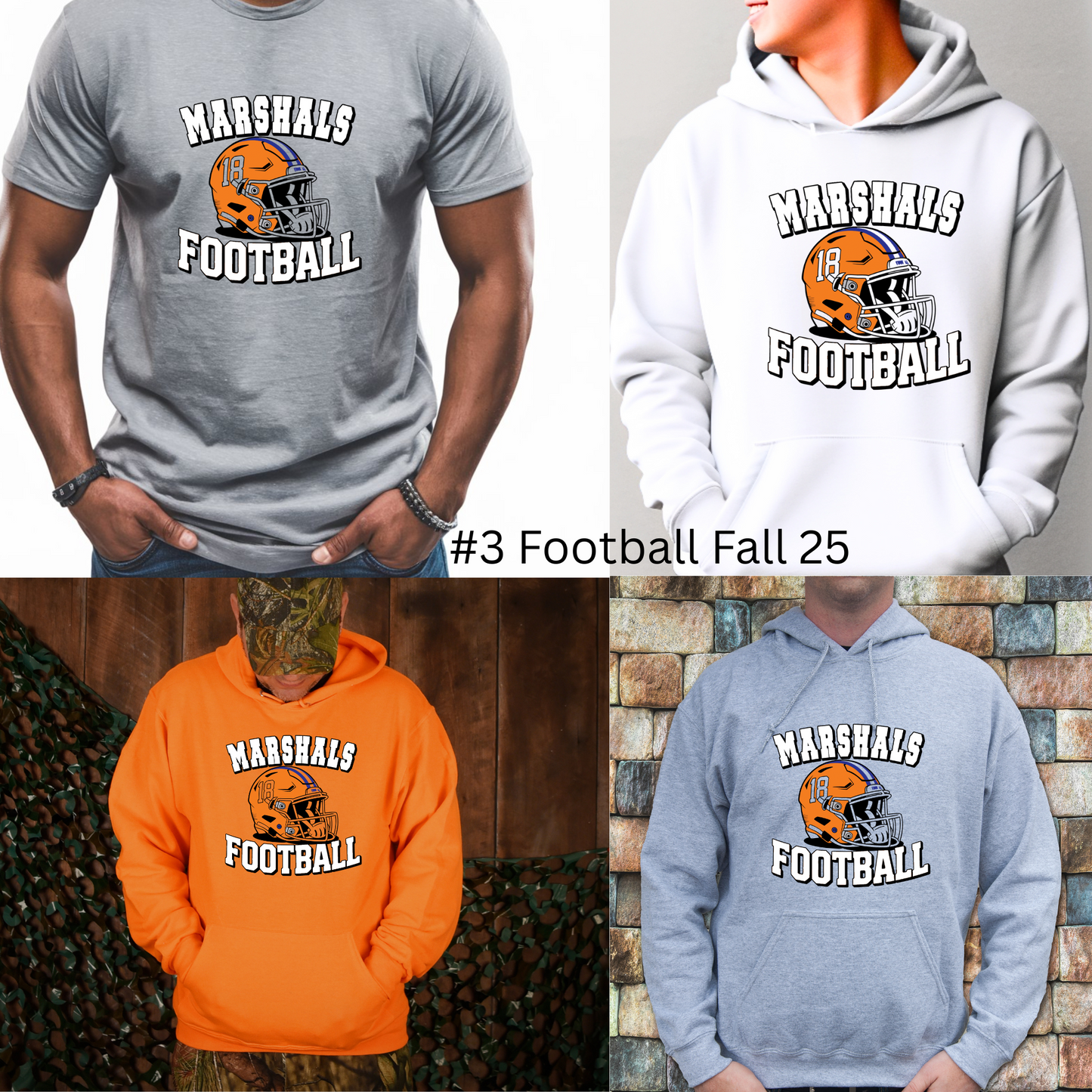 Marshals Football MC Hoodie/Sweatshirt/Long Sleeve/T-Shirt