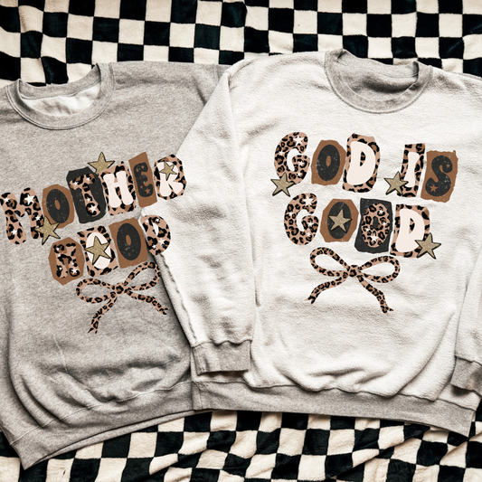 God is Good / Motherhood Leopard Sweatshirt