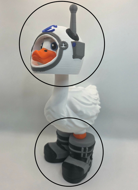 Desk Goose Space Boots and Helmet 3D Printed