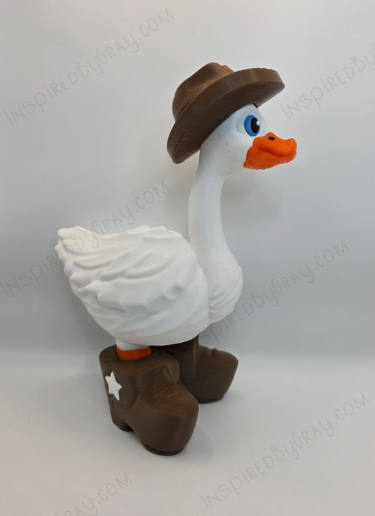 Desk Goose Cowboy Boots and Hat 3D Printed
