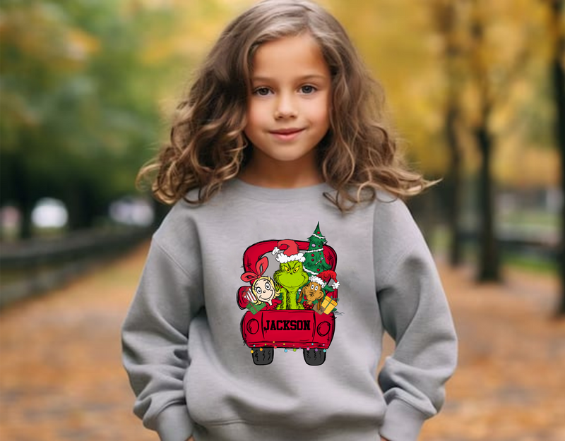 Red Truck Grinchy Youth Sweatshirt