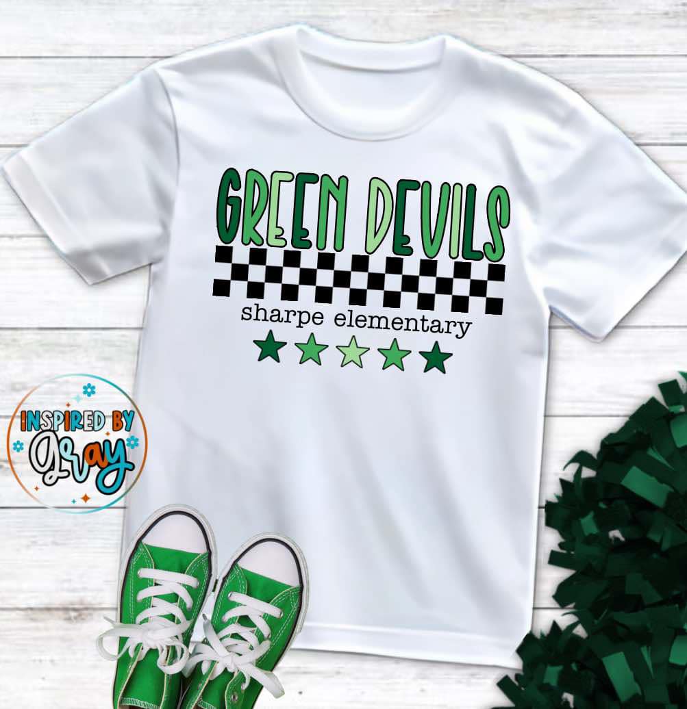 Checkered Elementary School Spirit T-shirt