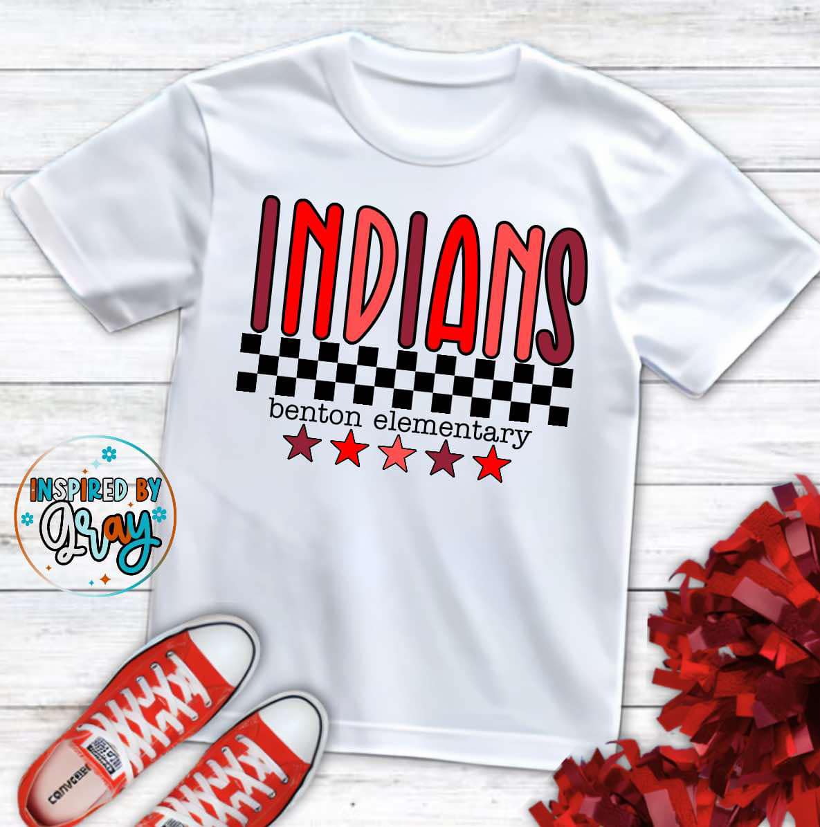 Checkered Elementary School Spirit T-shirt