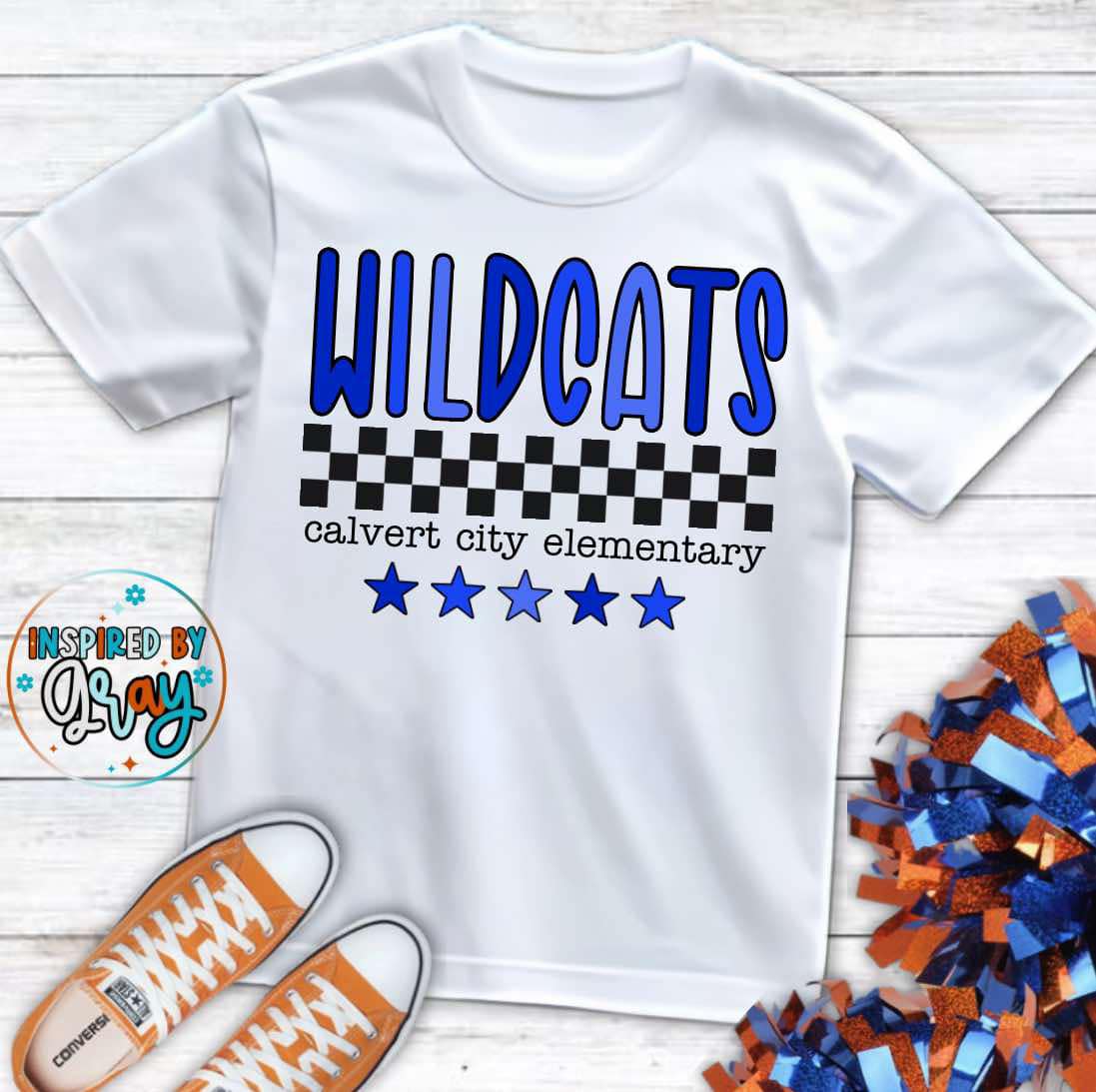 Checkered Elementary School Spirit T-shirt