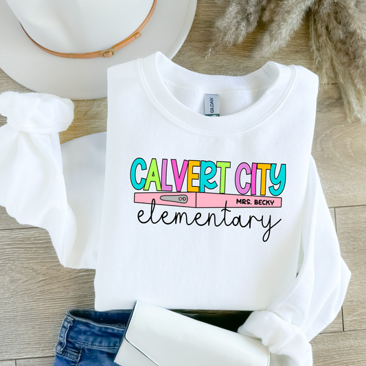 Personalized Calvert Elementary Teacher Shirt