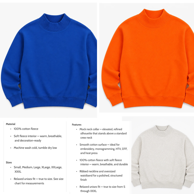 Mock Neck Sweatshirt Preorder