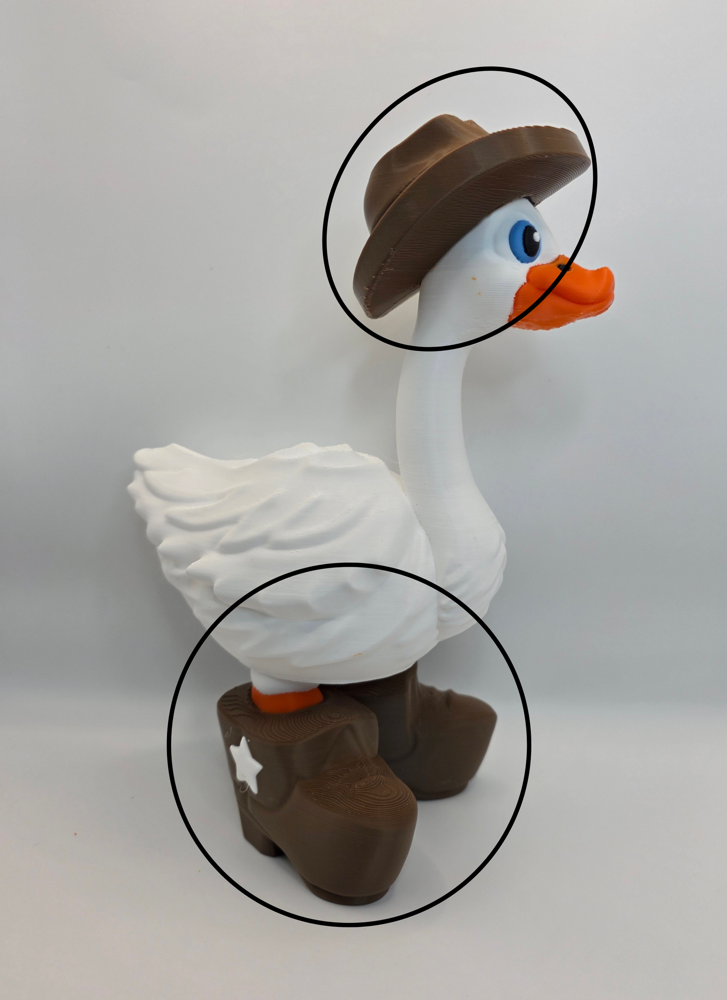 Desk Goose Cowboy Boots and Hat 3D Printed