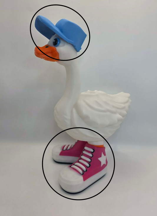 Desk Goose Converse Shoes and Hat 3D Printed