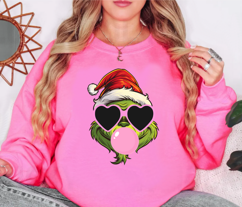 Bubblegum Grinchy Sweatshirt