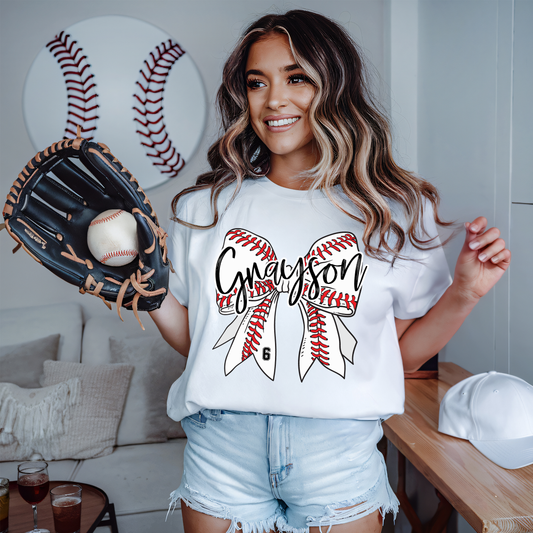 Customized Baseball/Softball Bow Shirt