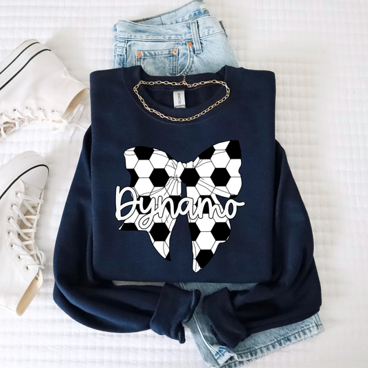 Dynamo Soccer Black and White Bow Shirt