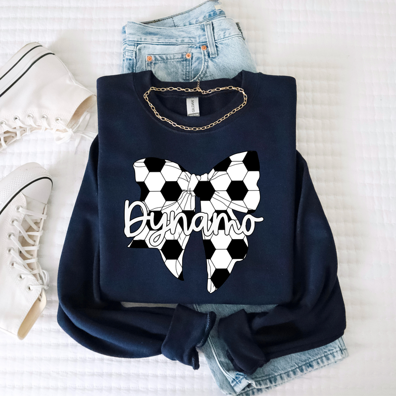 Dynamo Soccer Black and White Bow Shirt