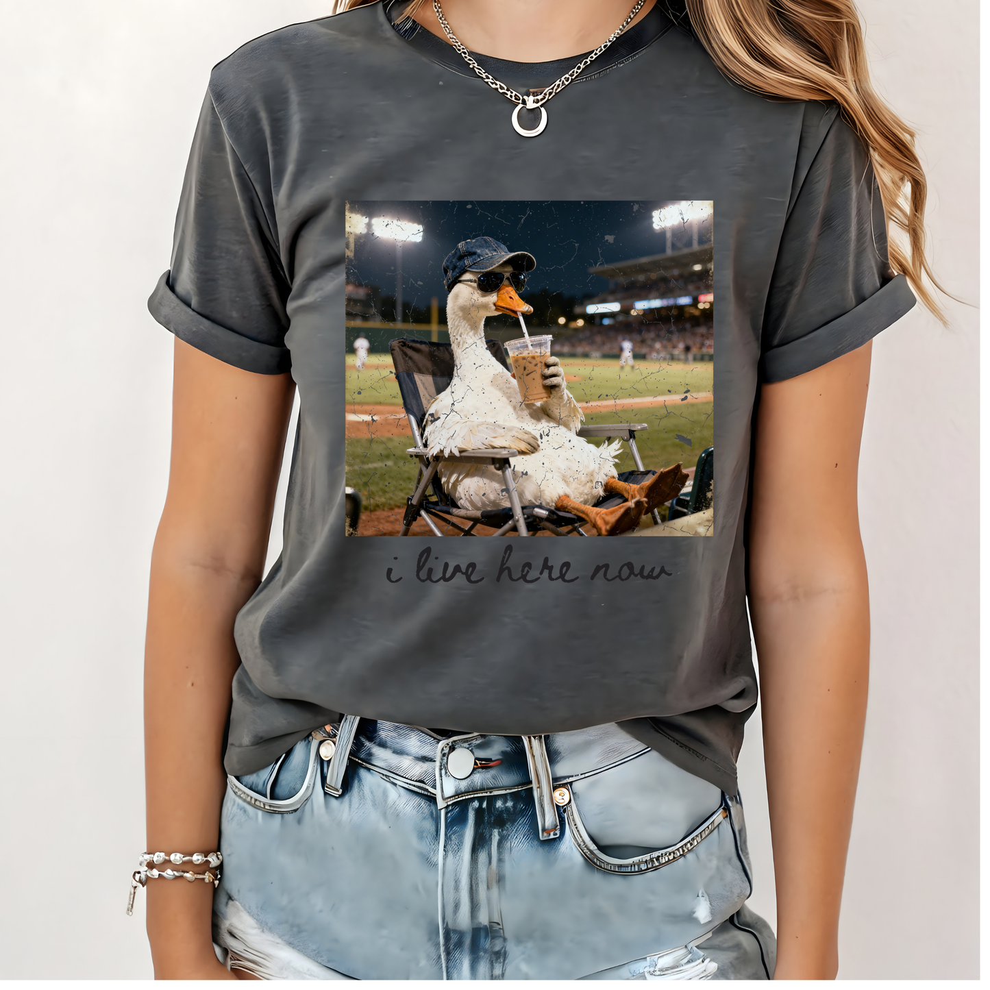 I Live Here Now Goose Baseball Shirt