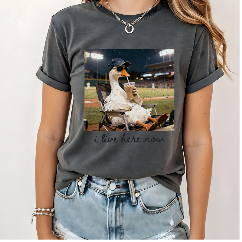 I Live Here Now Goose Baseball Shirt
