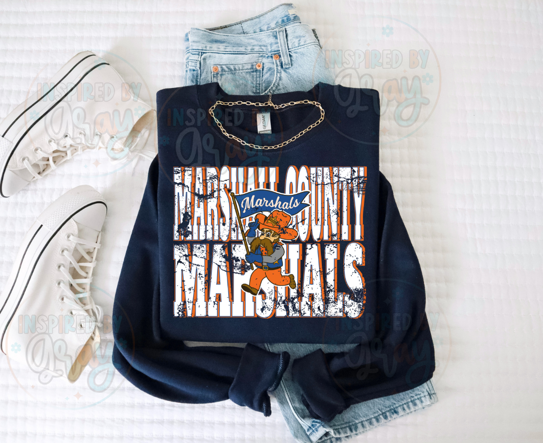 Running Flag Marshals Distressed Shirt