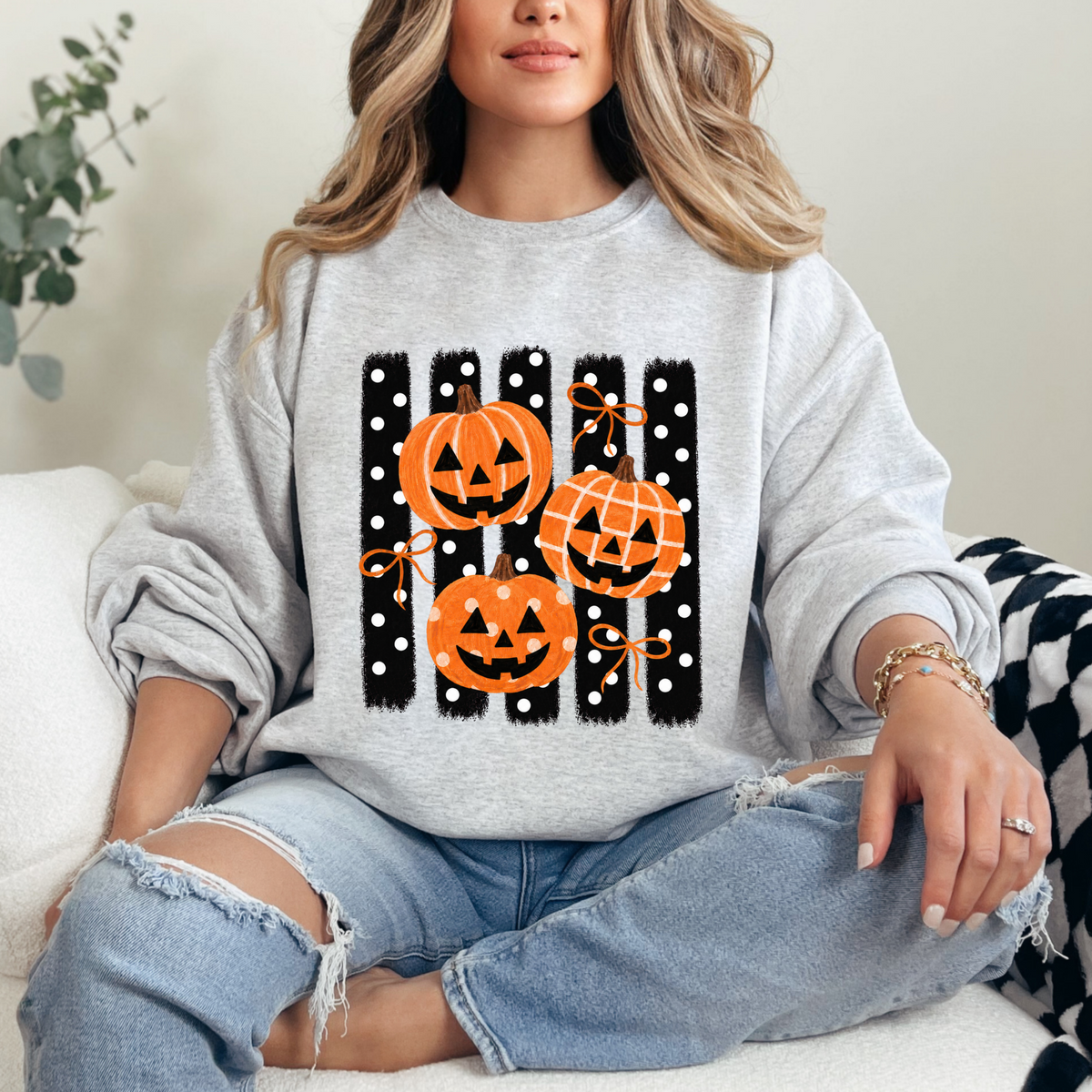 Pumpkin Dot Stripe Shirt