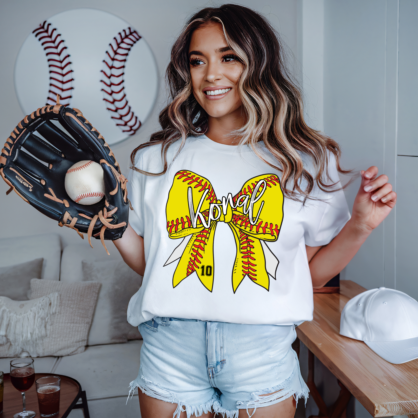 Customized Baseball/Softball Bow Shirt