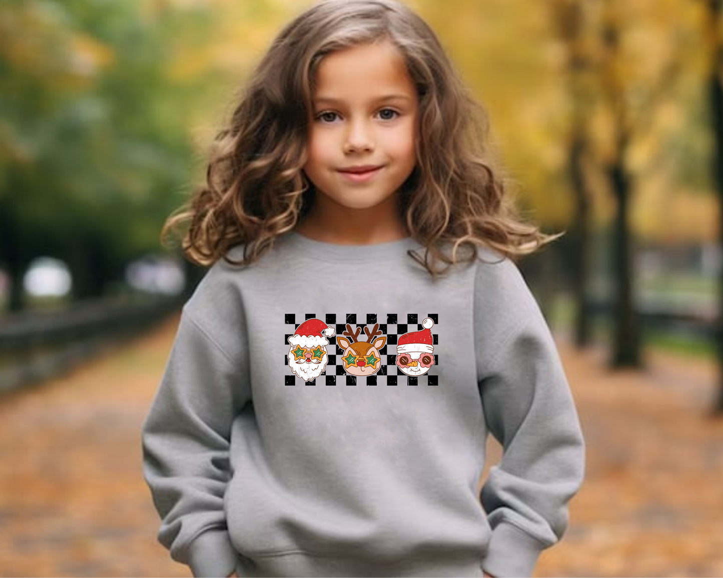 Retro Checkered Christmas Toddler Sweatshirt